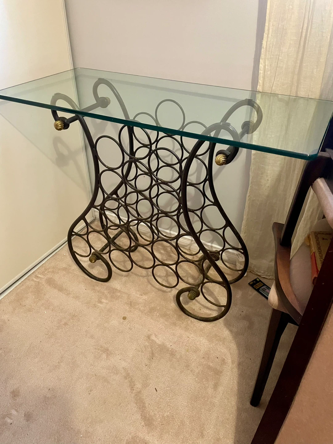 Glass Top Wine Rack with Metal Frame