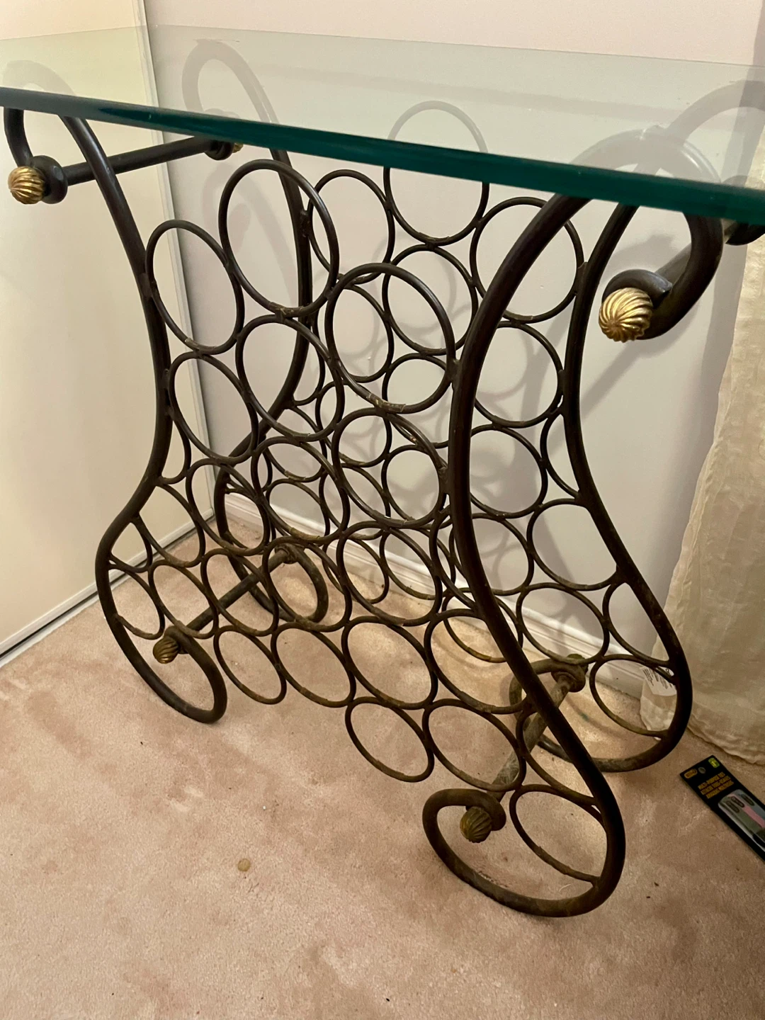Glass Top Wine Rack with Metal Frame - photo 3