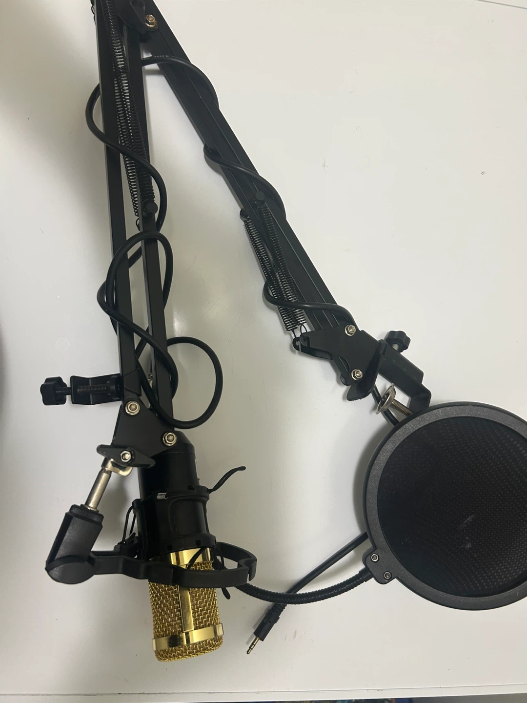 Gold Condenser Microphone with Boom Arm and Pop Filter - photo 4
