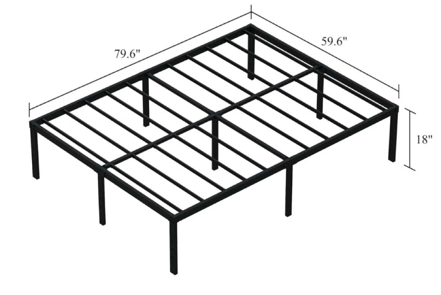 Black Metal Bed Frame - Queen Size - photo 2