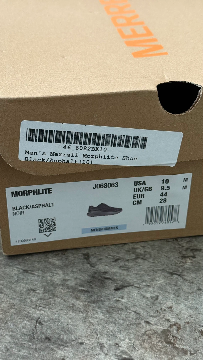 Men's Merrell Morphlite Shoes Black/Asphalt Size 10 - photo 3