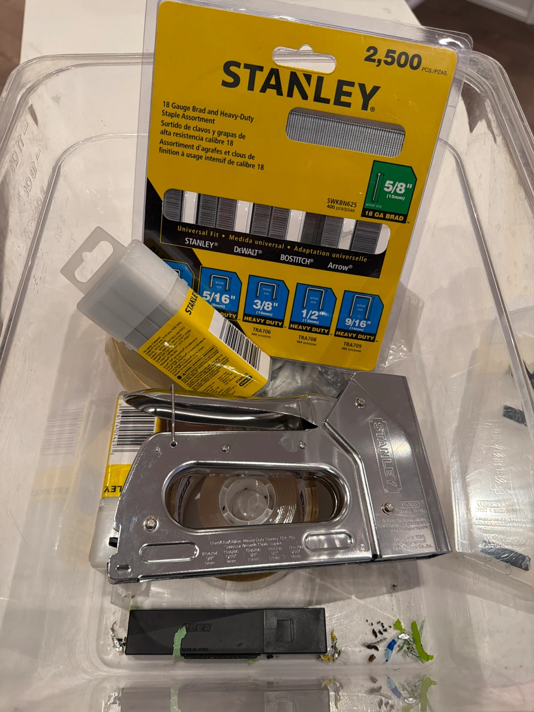 Stanley staple gun and 18 gauge staples included