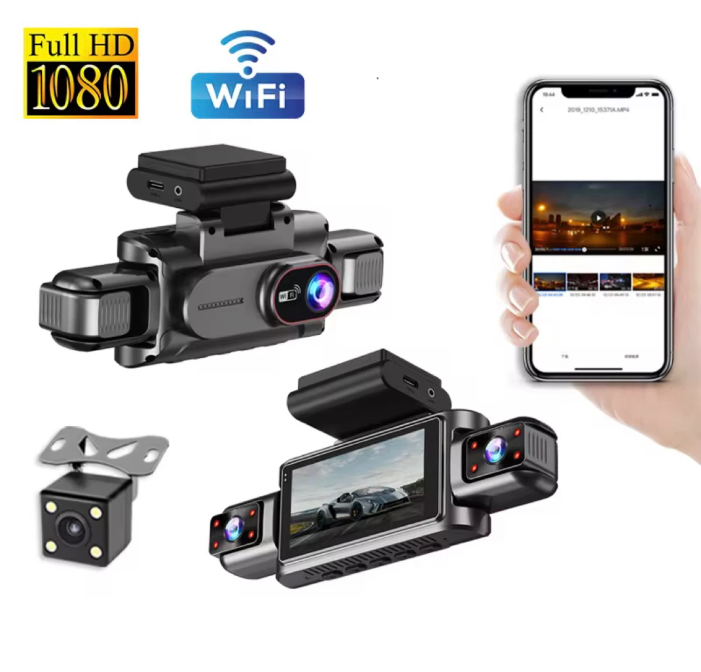 4 Channels Dash Cam WiFi