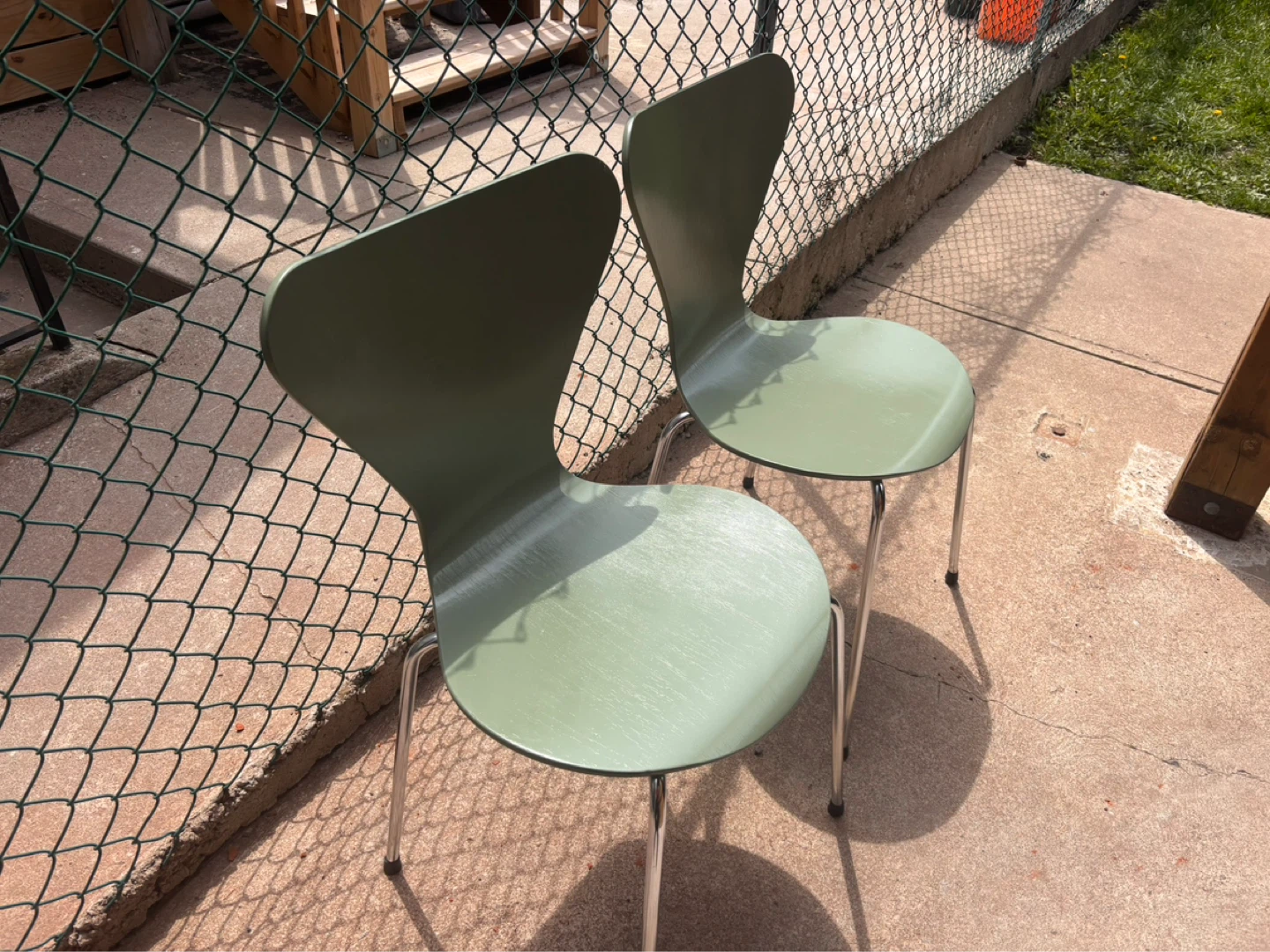 Pair of Sage Green Chairs - photo 2