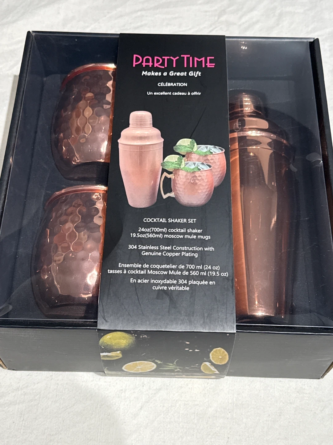 Party Time Cocktail Shaker & Moscow Mule Mug Set