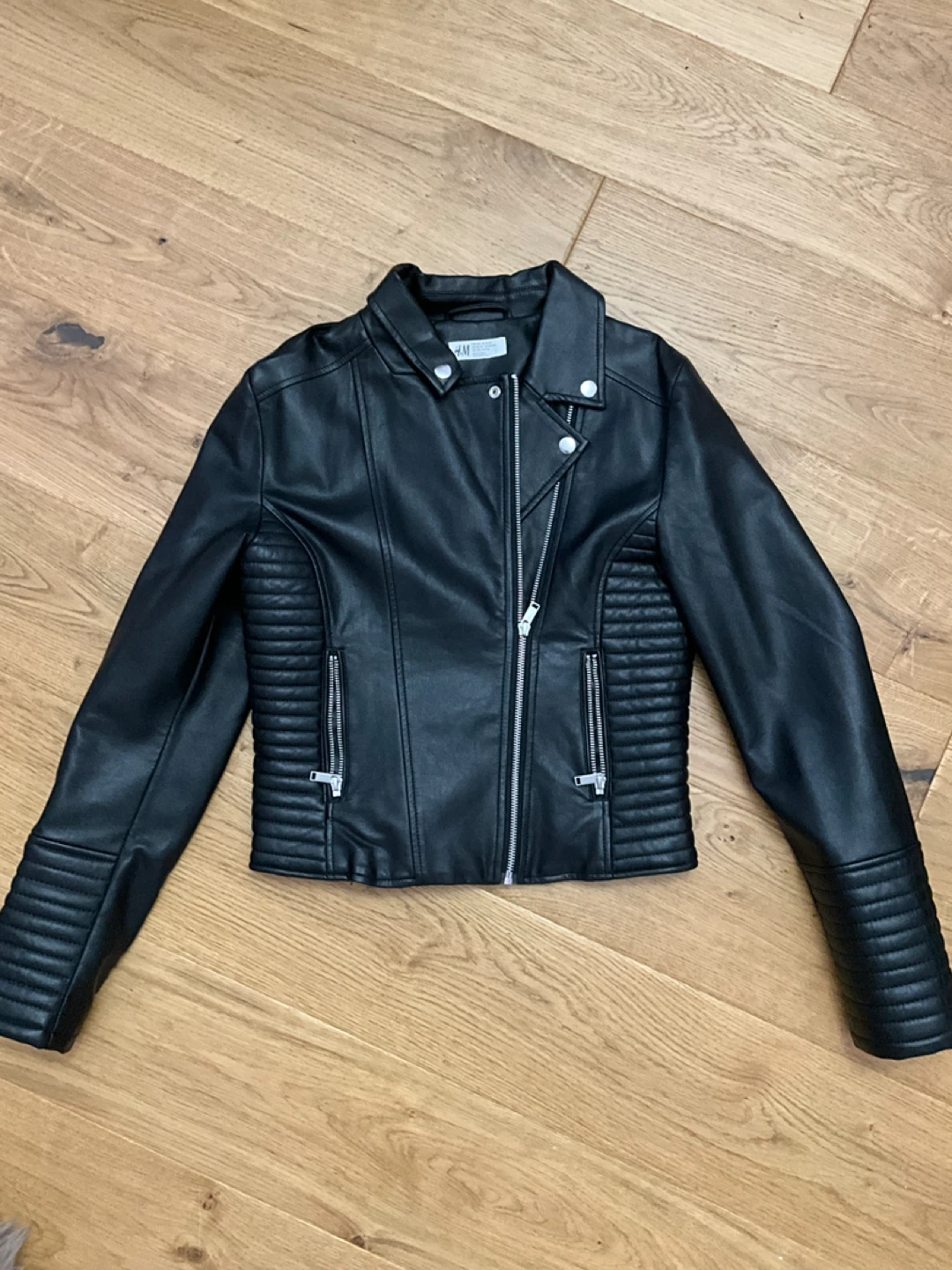 Black Faux Leather Biker Jacket