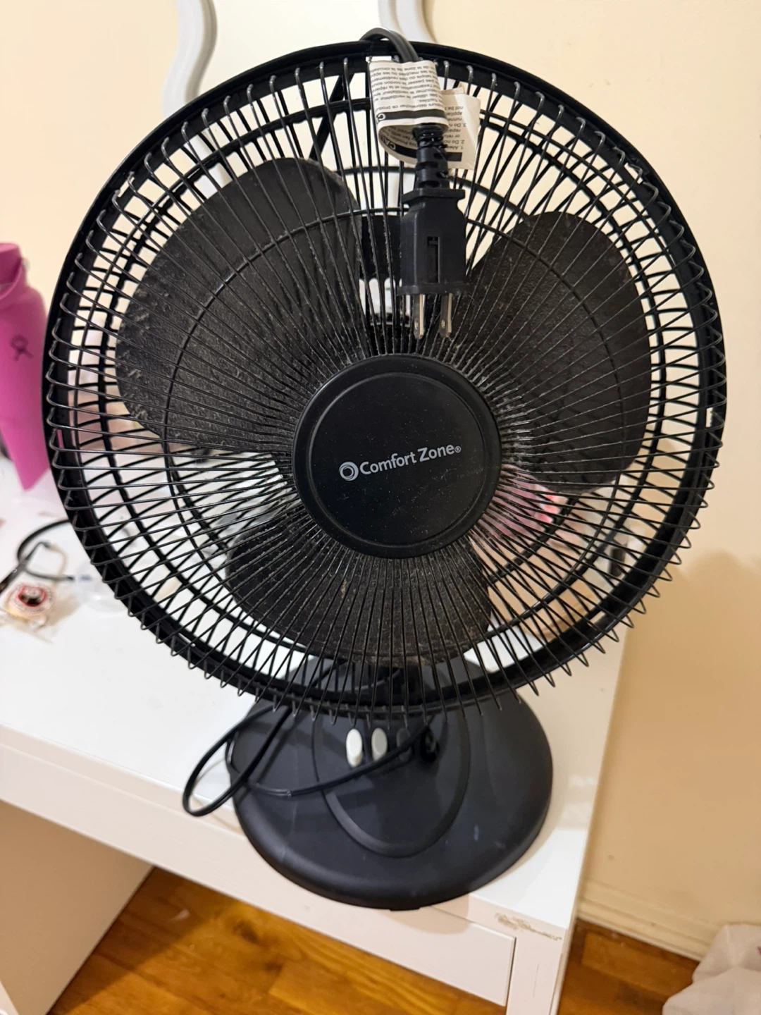 Comfort Zone Black Table Fan