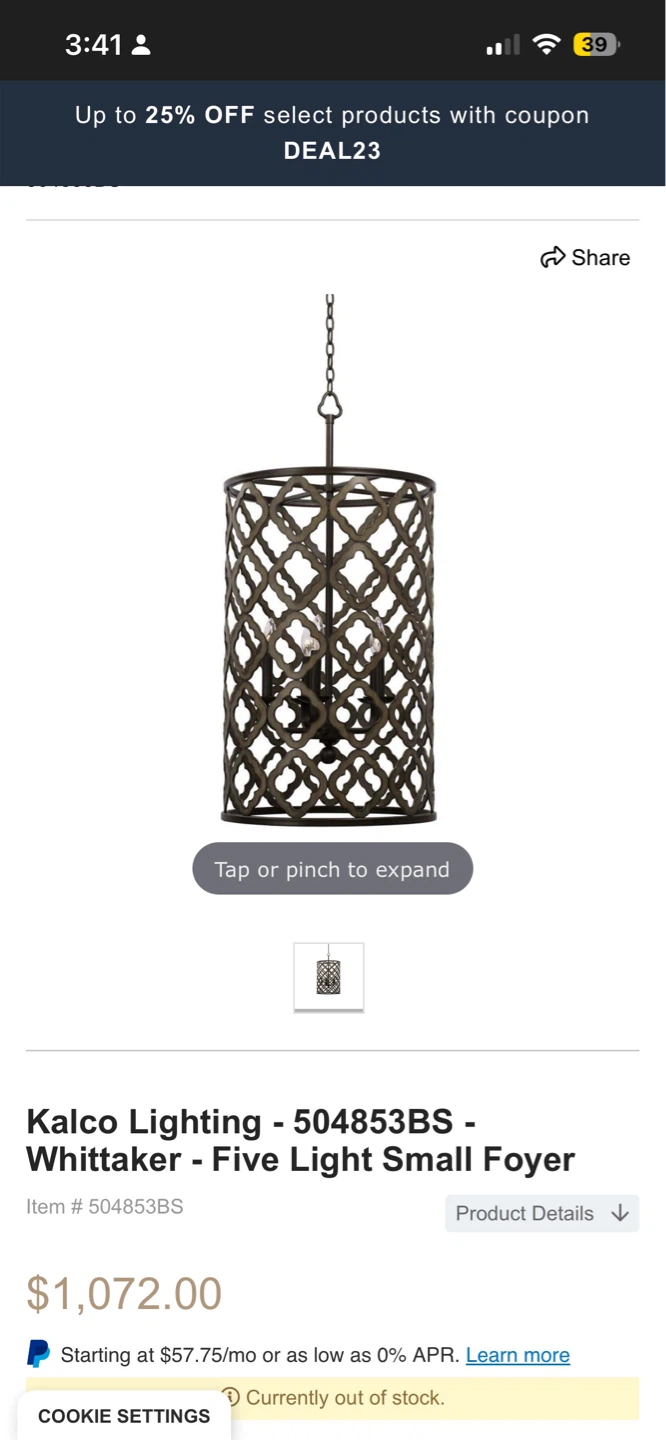 Kalco Lighting Whittaker Five Light Small Foyer Pendant - photo 3