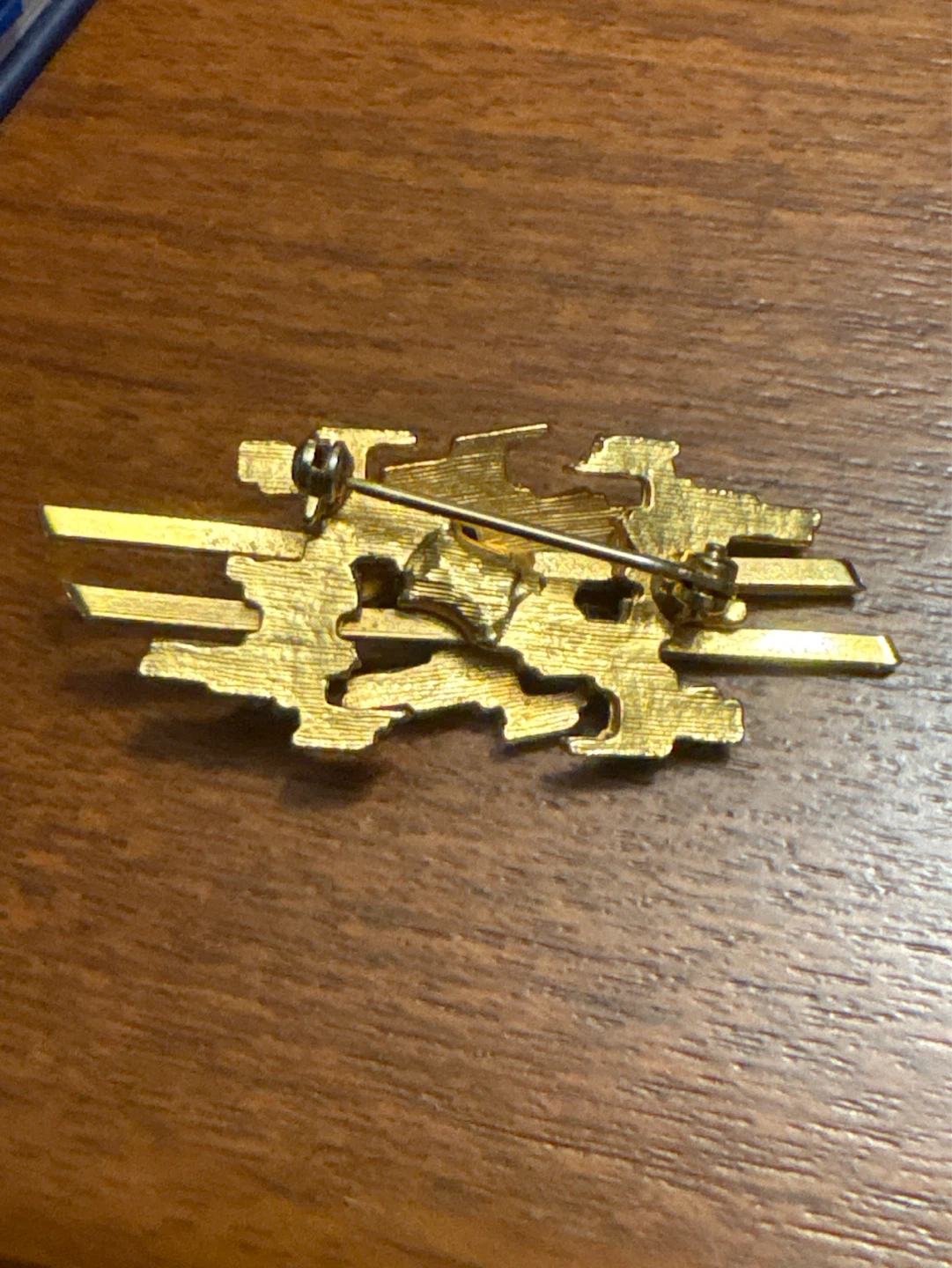 Vintage Brutalist Cultured Pearl Brooch - Gold Plated - photo 2