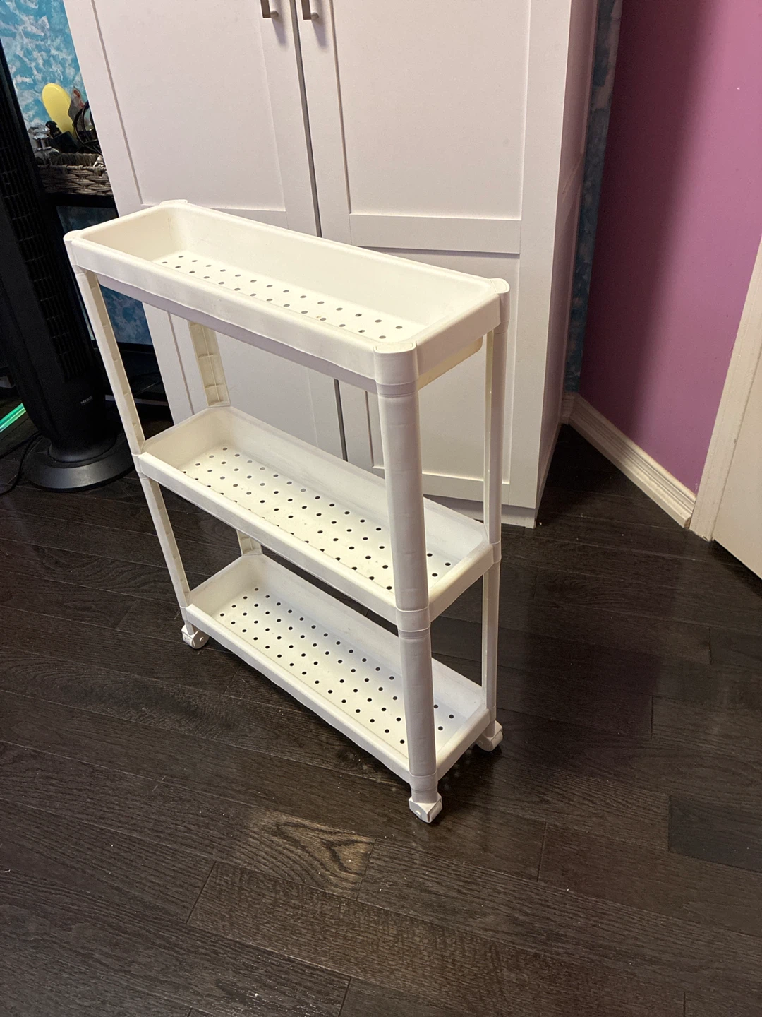 White 3-Tier Slim Storage Cart - photo 2