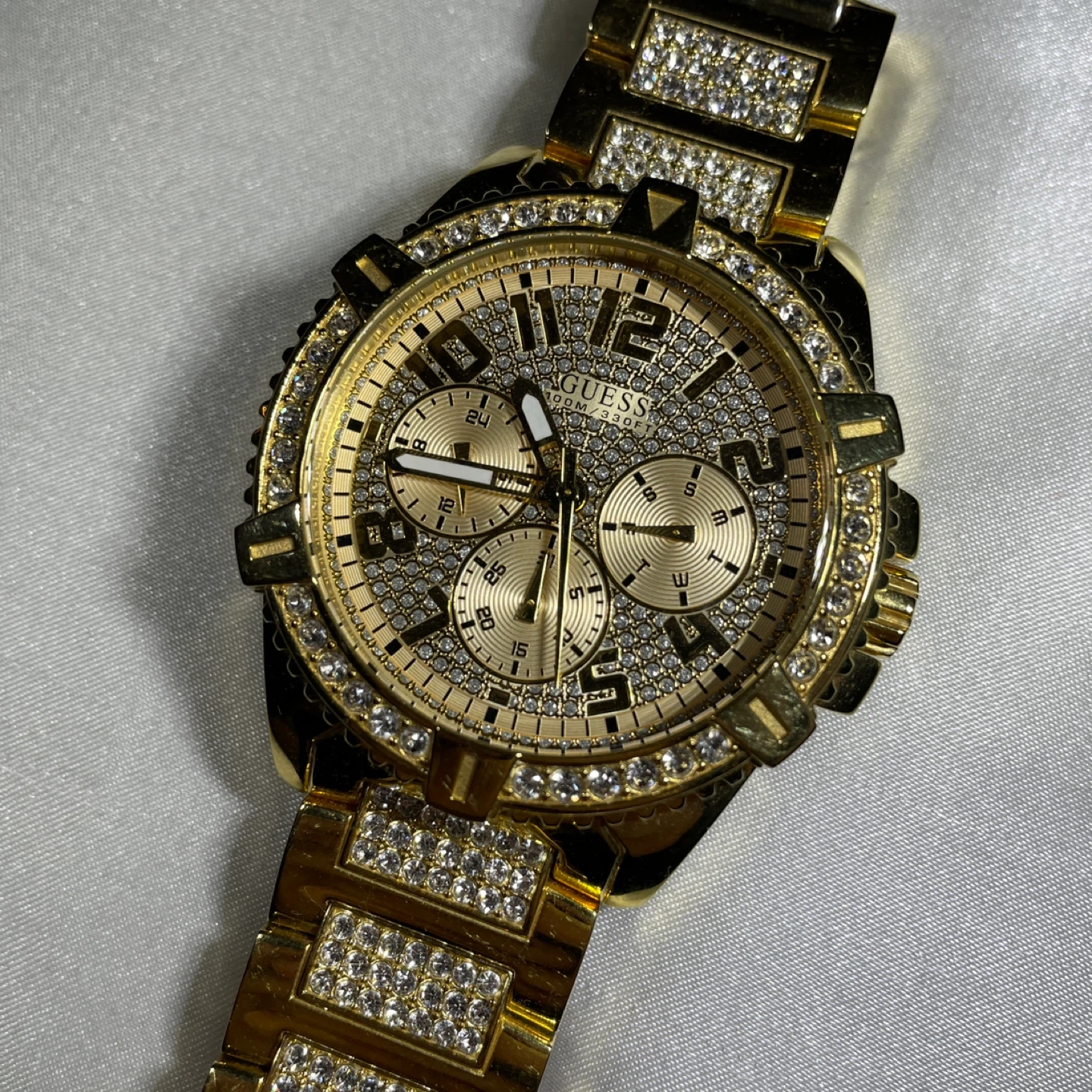 Guess 48MM Crystal Embellished Watch - Gold-Tone - photo 3
