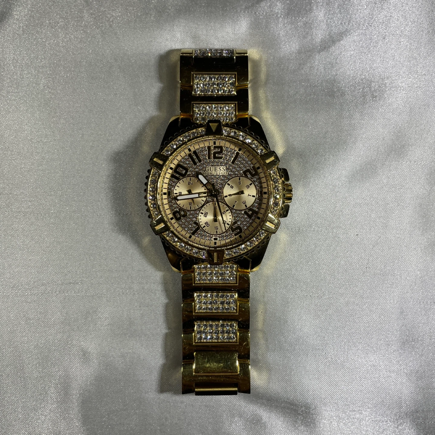 Guess 48MM Crystal Embellished Watch - Gold-Tone - photo 2