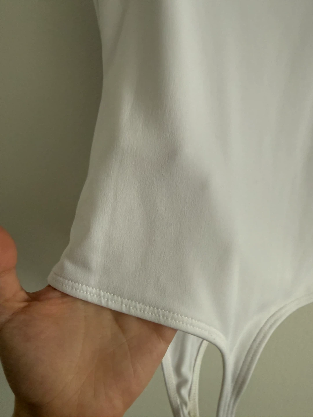 LEITH White V-Neck Thong Bodysuit XXS - photo 5