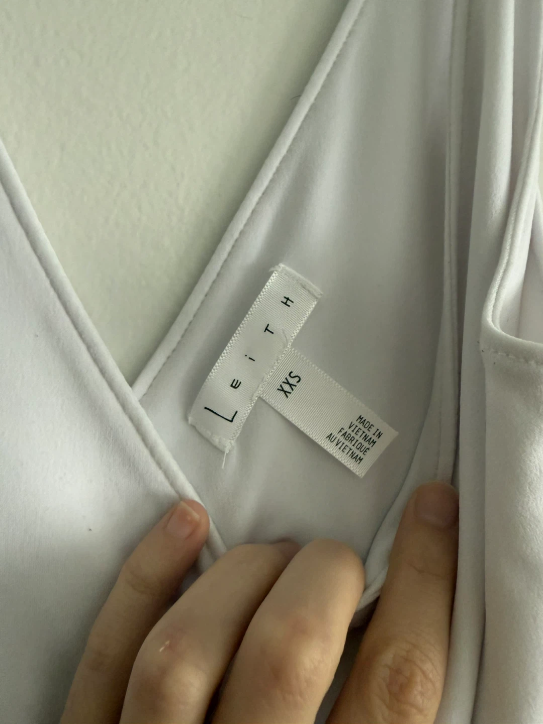 LEITH White V-Neck Thong Bodysuit XXS - photo 3