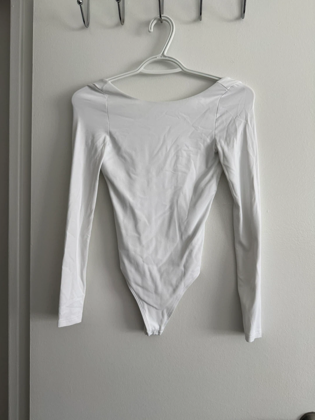 Babaton White Long Sleeve Bodysuit