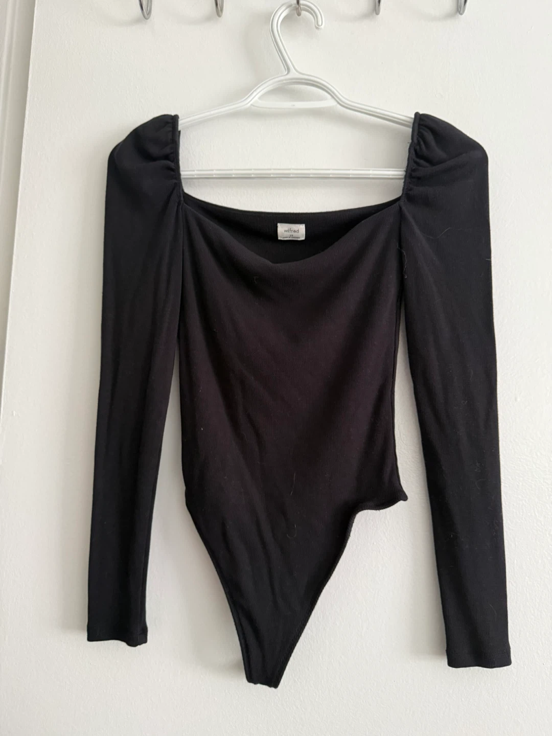 Wilfred Black Long Sleeve Square Neck Bodysuit XS