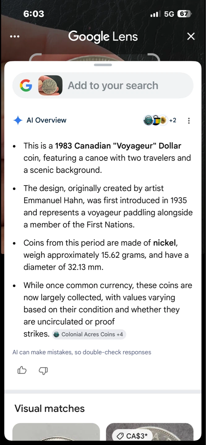 Vintage voyager 1983 Canadian Dollar Coin - photo 4