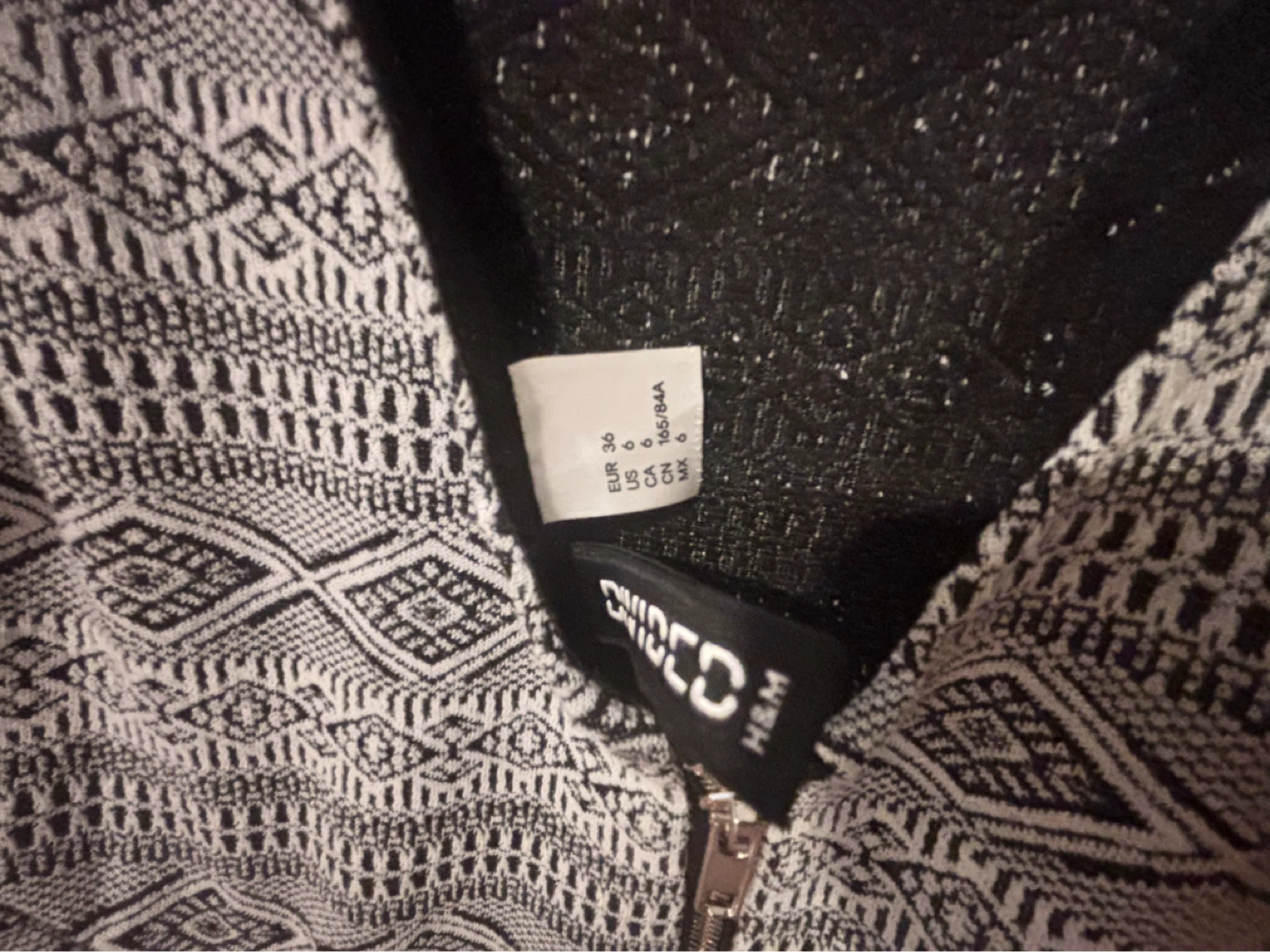 Divided H&M Black and White Patterned Peplum Dress Size US 6 - photo 5