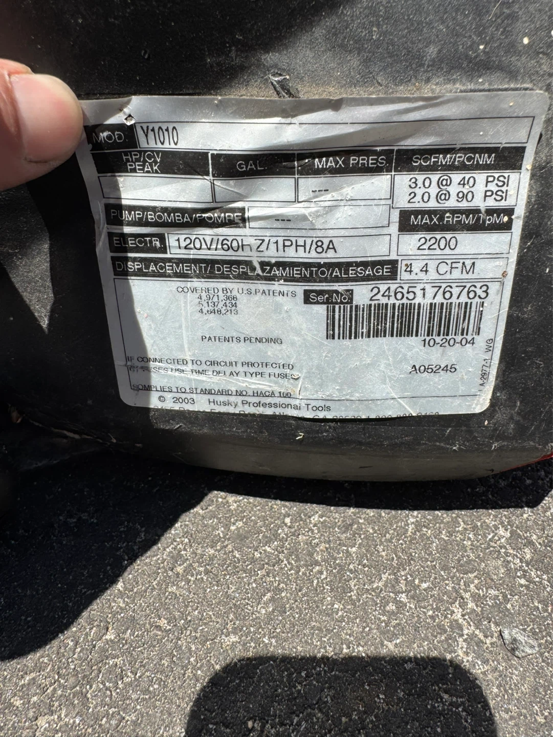 Husky "Easy Air to Go" Air Compressor - photo 3