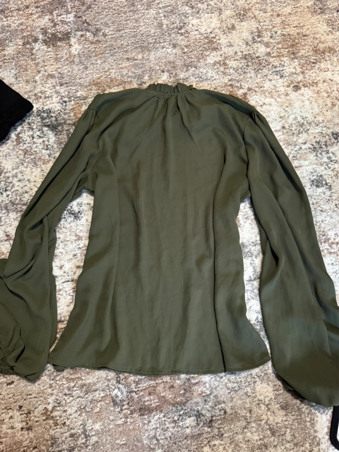 Women's Olive Green Bell Sleeve Blouse