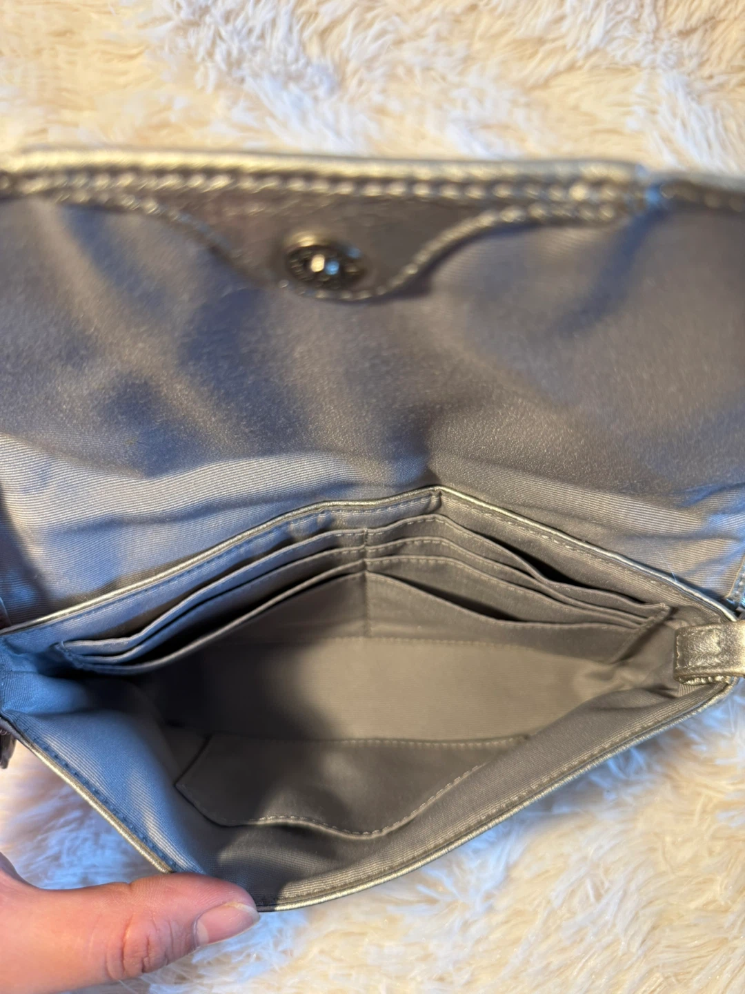 Vintage Coach Metallic Madison Pleated Flap Bag - photo 5