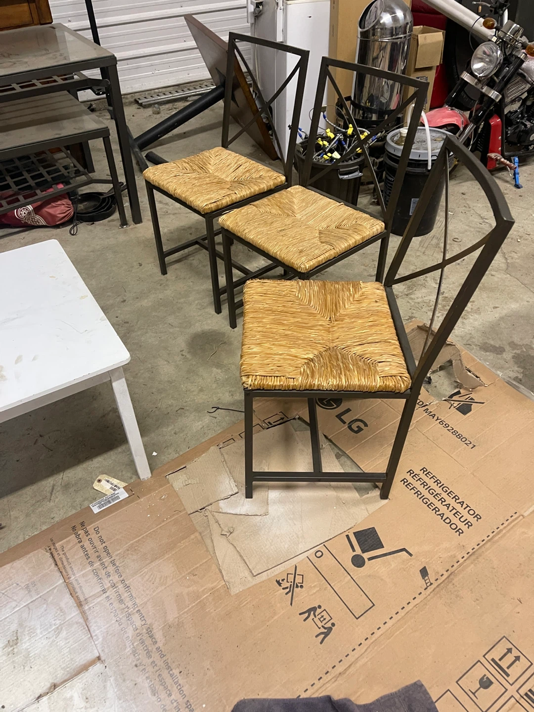 Glass top metal dining table-with 4 chairs - photo 3