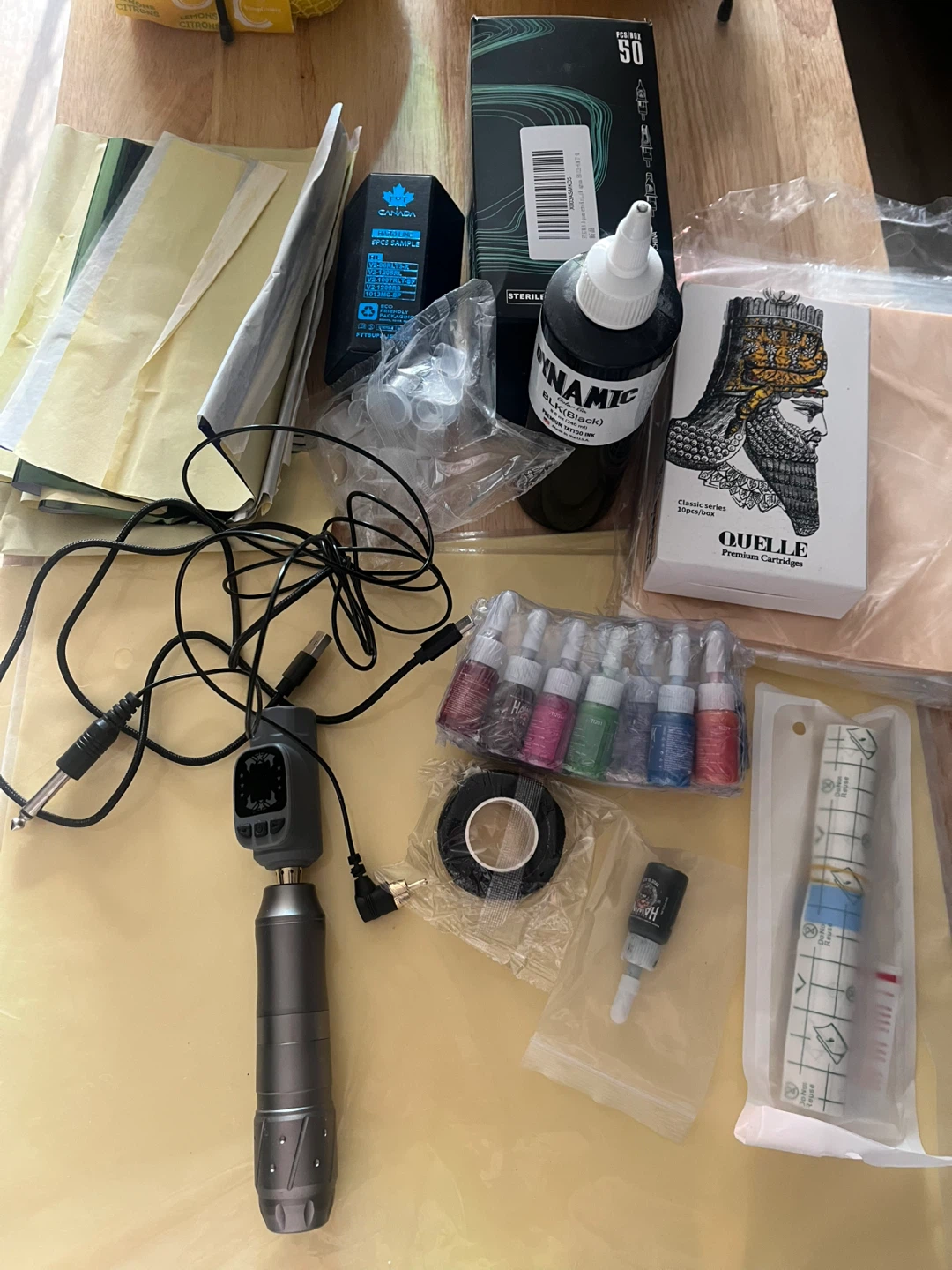 Tattoo pen kit and supplies