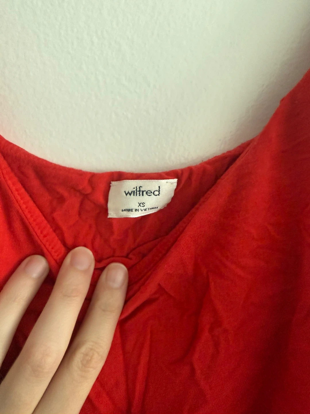 Wilfred Red Off-the-Shoulder Ruffle Long Sleeve Bodysuit - photo 3