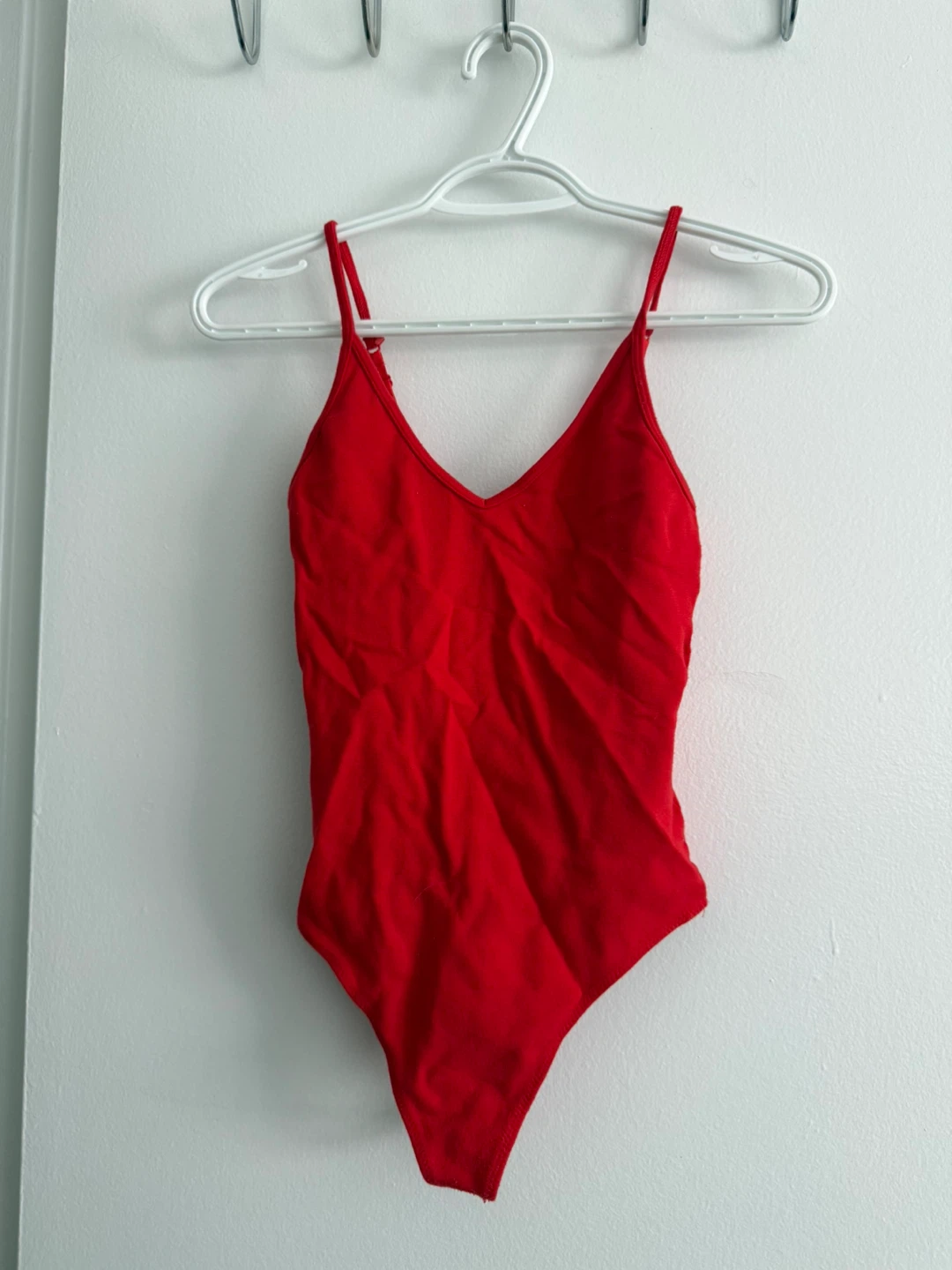Sunday Best Red Spaghetti Strap Bodysuit Size S