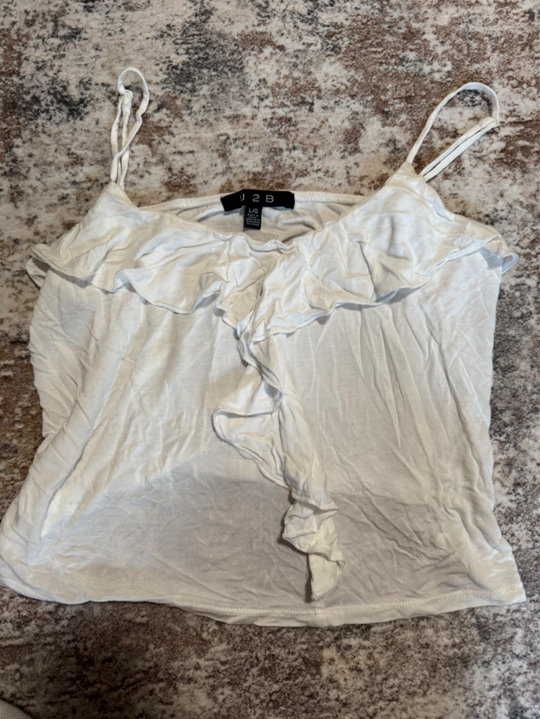 White Ruffle Camisole Top