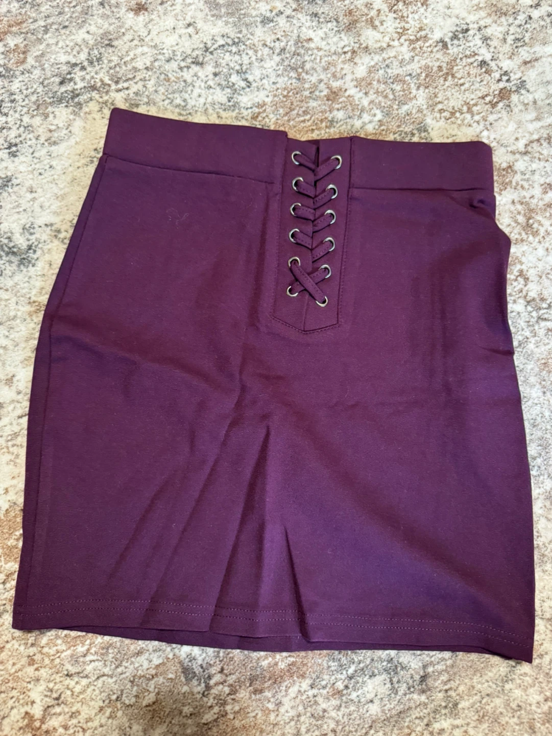 Purple Lace-Up Mini Skirt