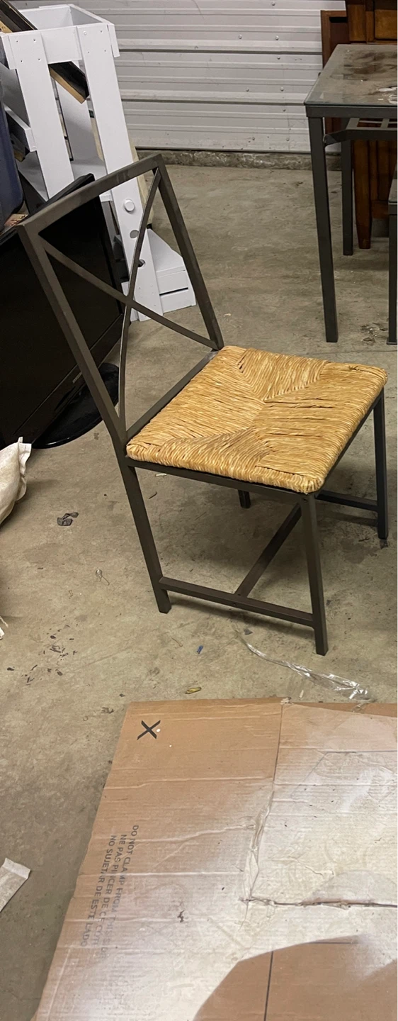 Glass top metal dining table-with 4 chairs - photo 4
