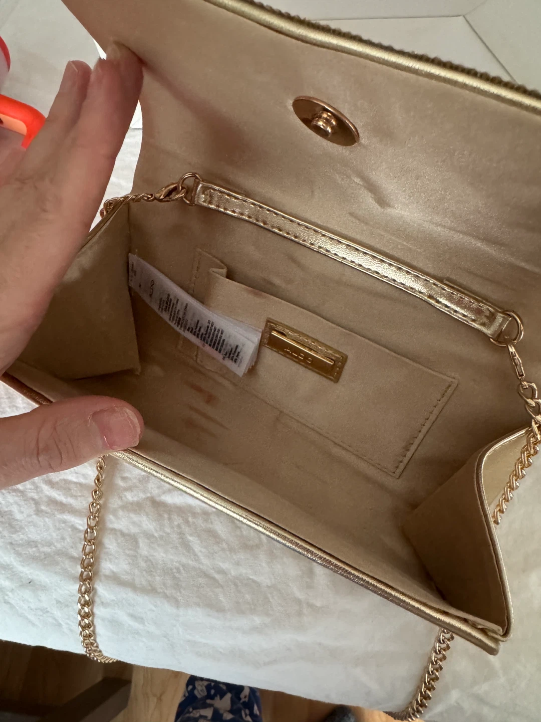 ALDO Fahari Gold Rhinestone Clutch with Chain Strap - photo 2