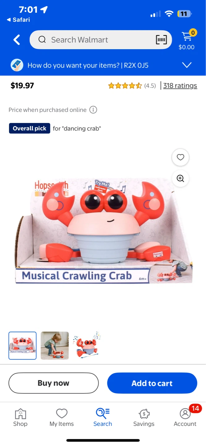 Musical Crawling Crab Toy - photo 2