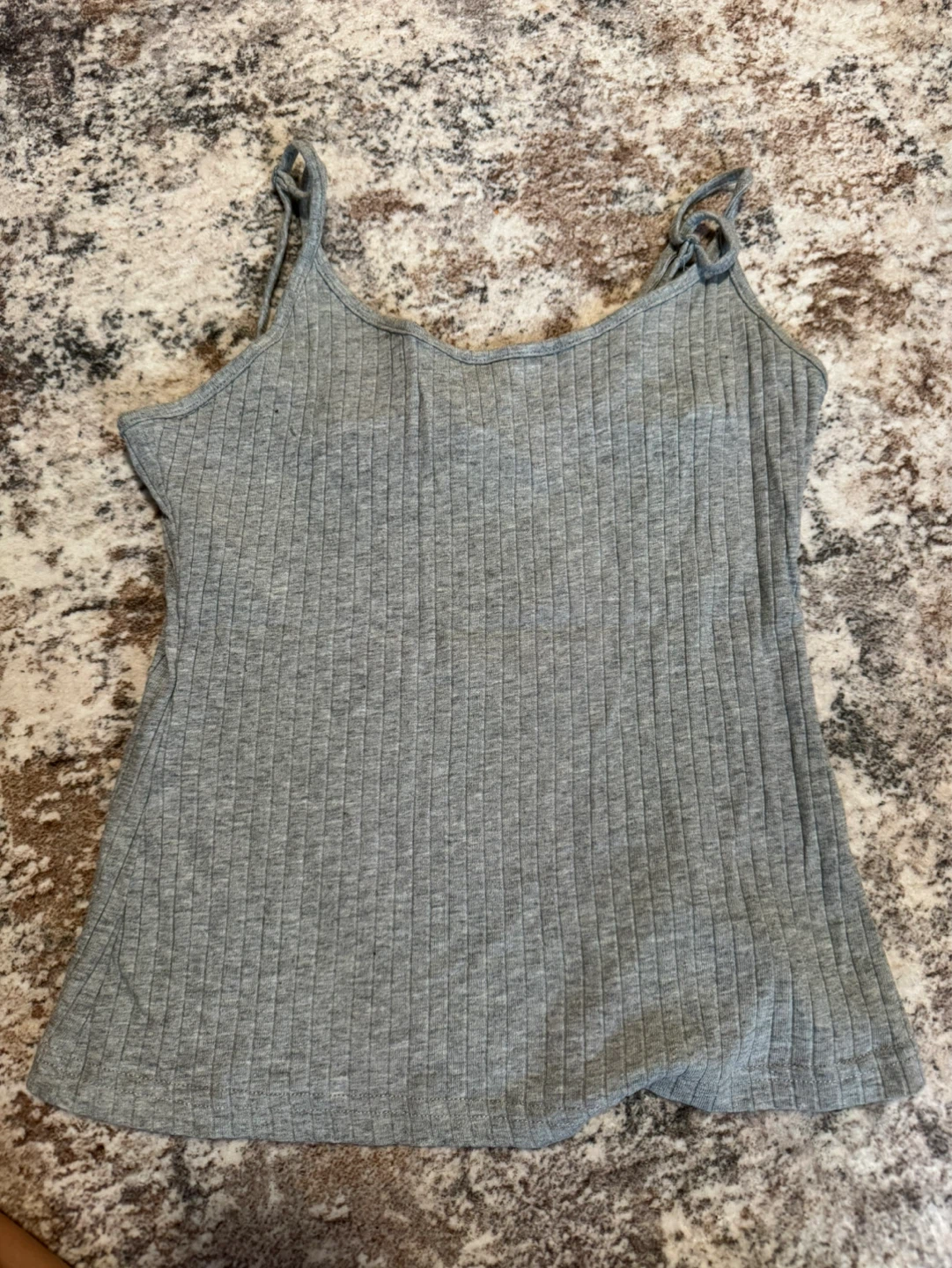 Grey Ribbed Tank Top