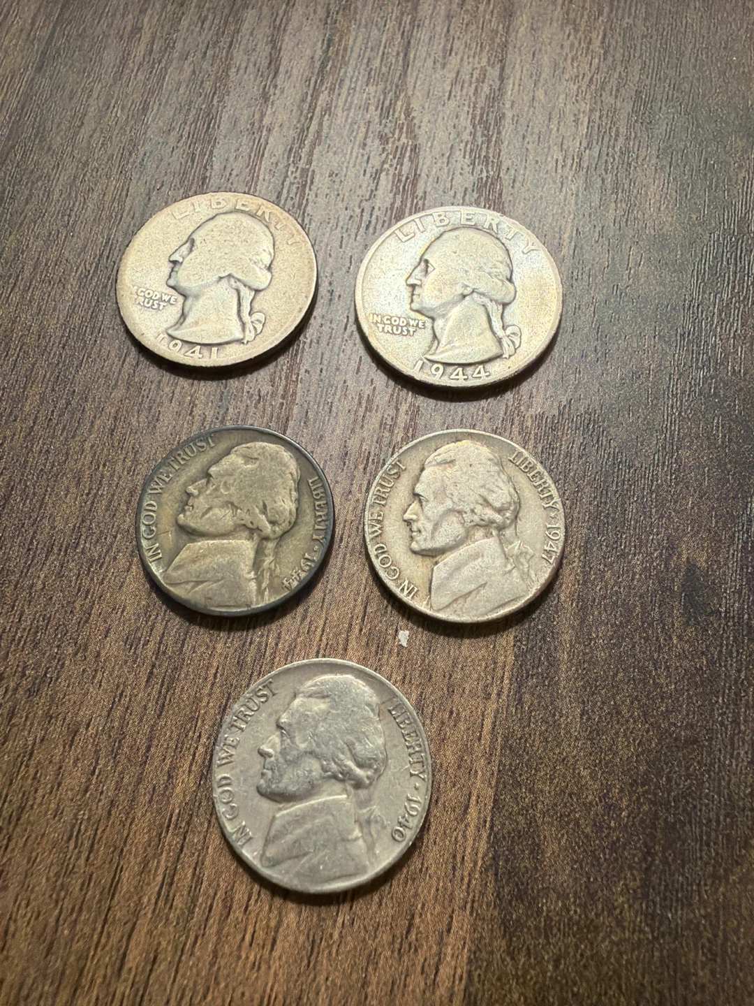 Lot of 5 US Coins - Quarters & Nickels - photo 2