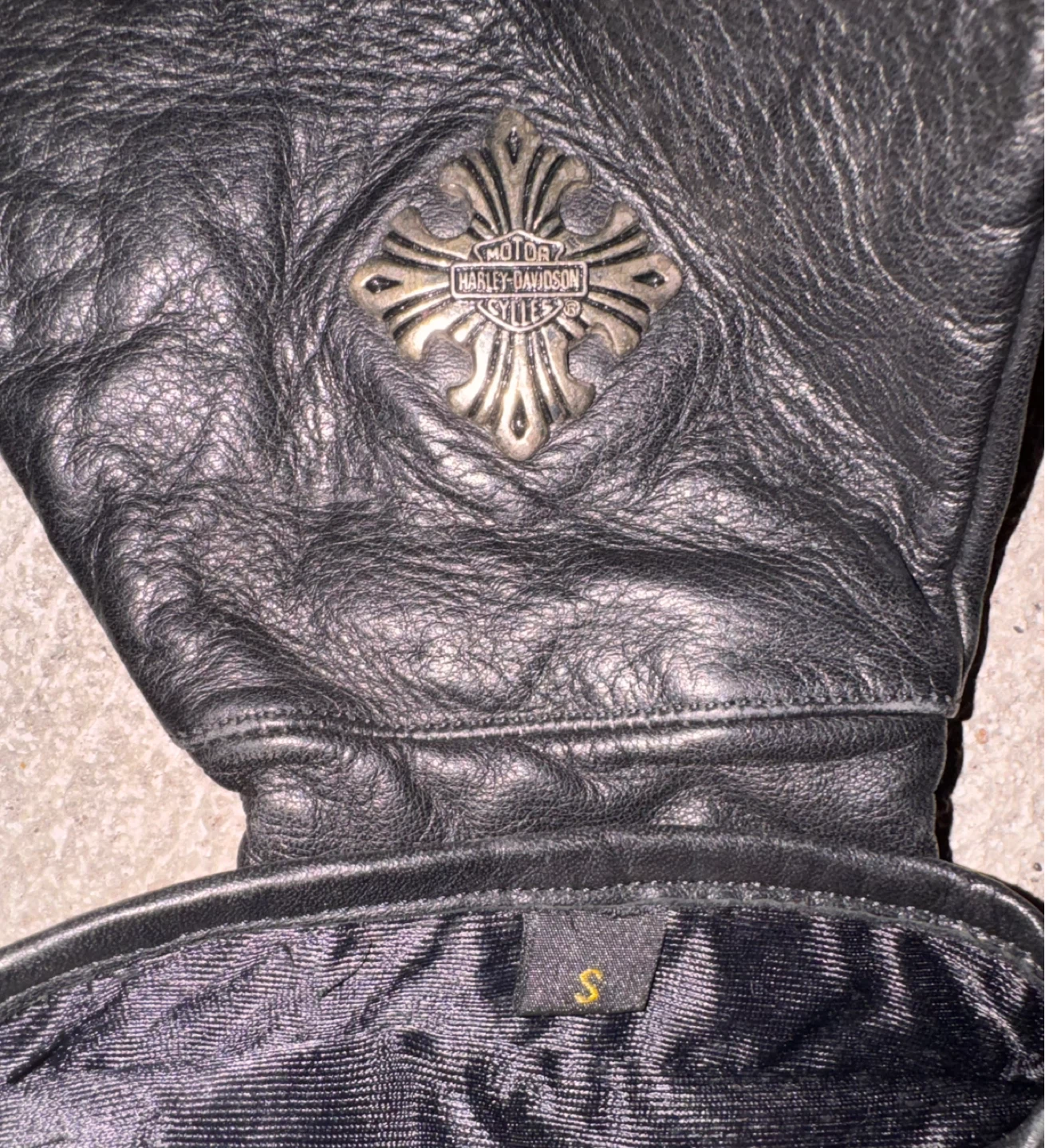 Harley-Davidson Black Leather Gloves - Size S - photo 3