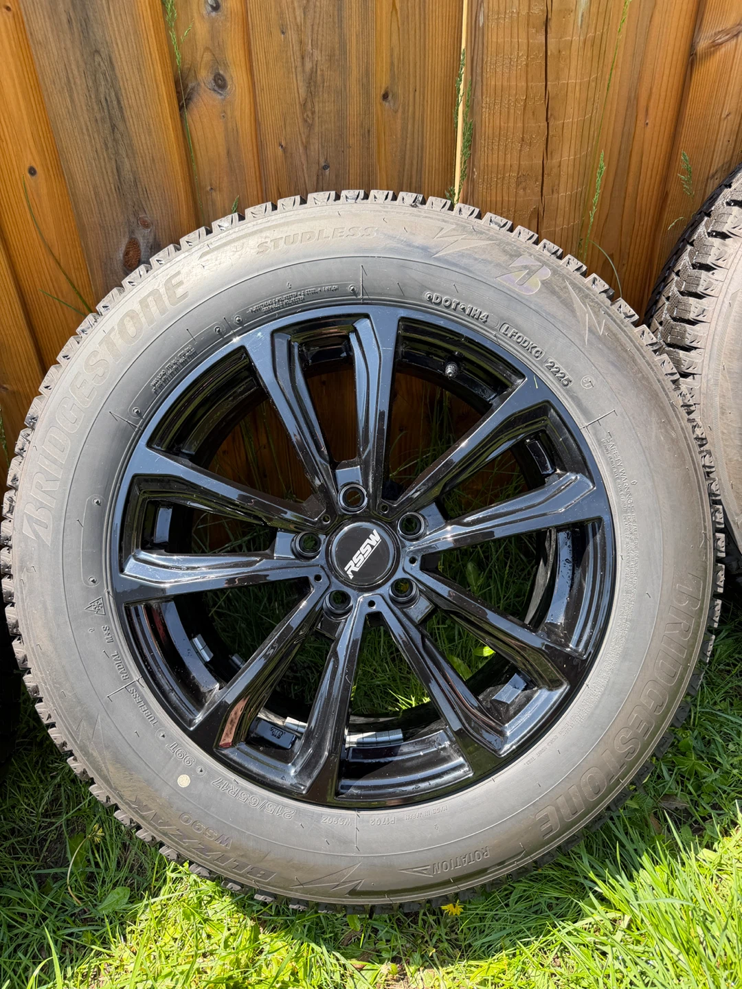 RSSW Black Alloy Wheels with Bridgestone Blizzak Tires - photo 2