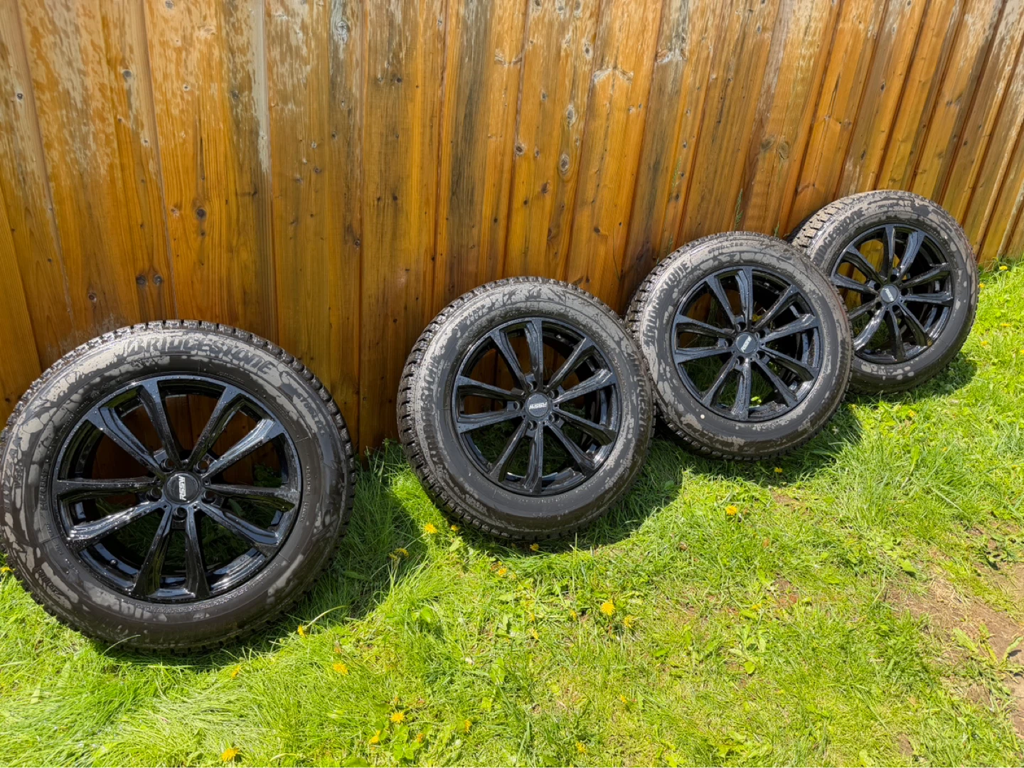 RSSW Black Alloy Wheels with Bridgestone Blizzak Tires