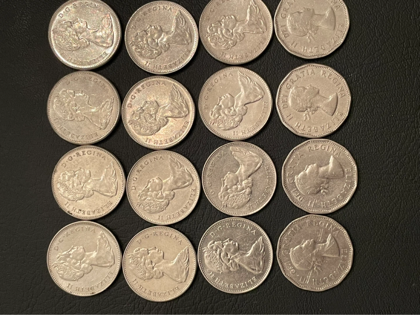 16 Canadian 1968 and 1962 nickels