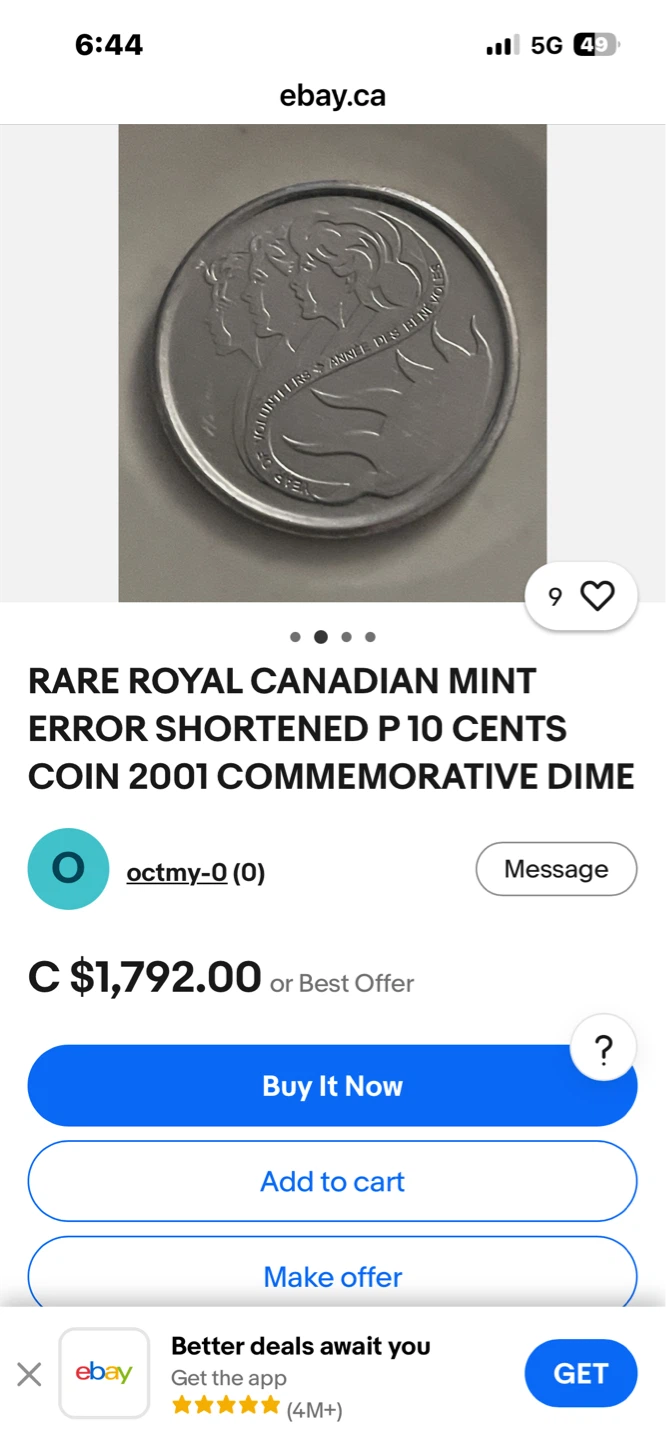 Hard to find 2001 Royal Mint Commemorative Dime Error Coin - photo 2
