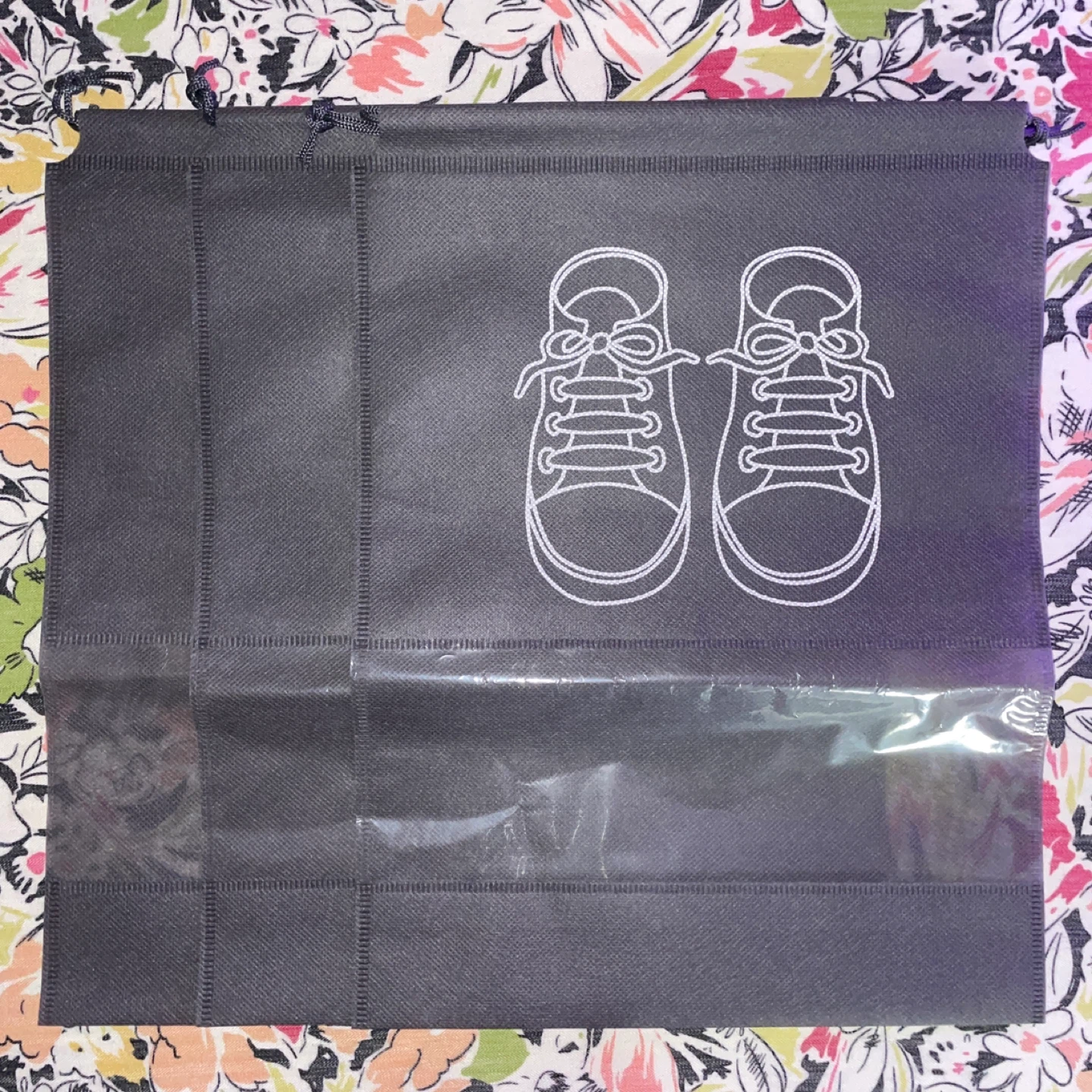 3x Washable Shoe Bags - Gray