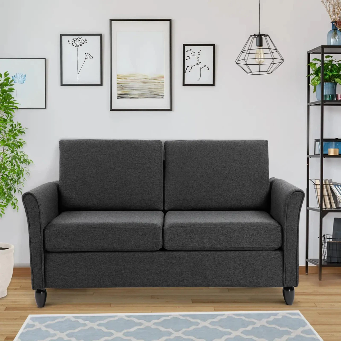 Dark Grey Loveseat Sofa