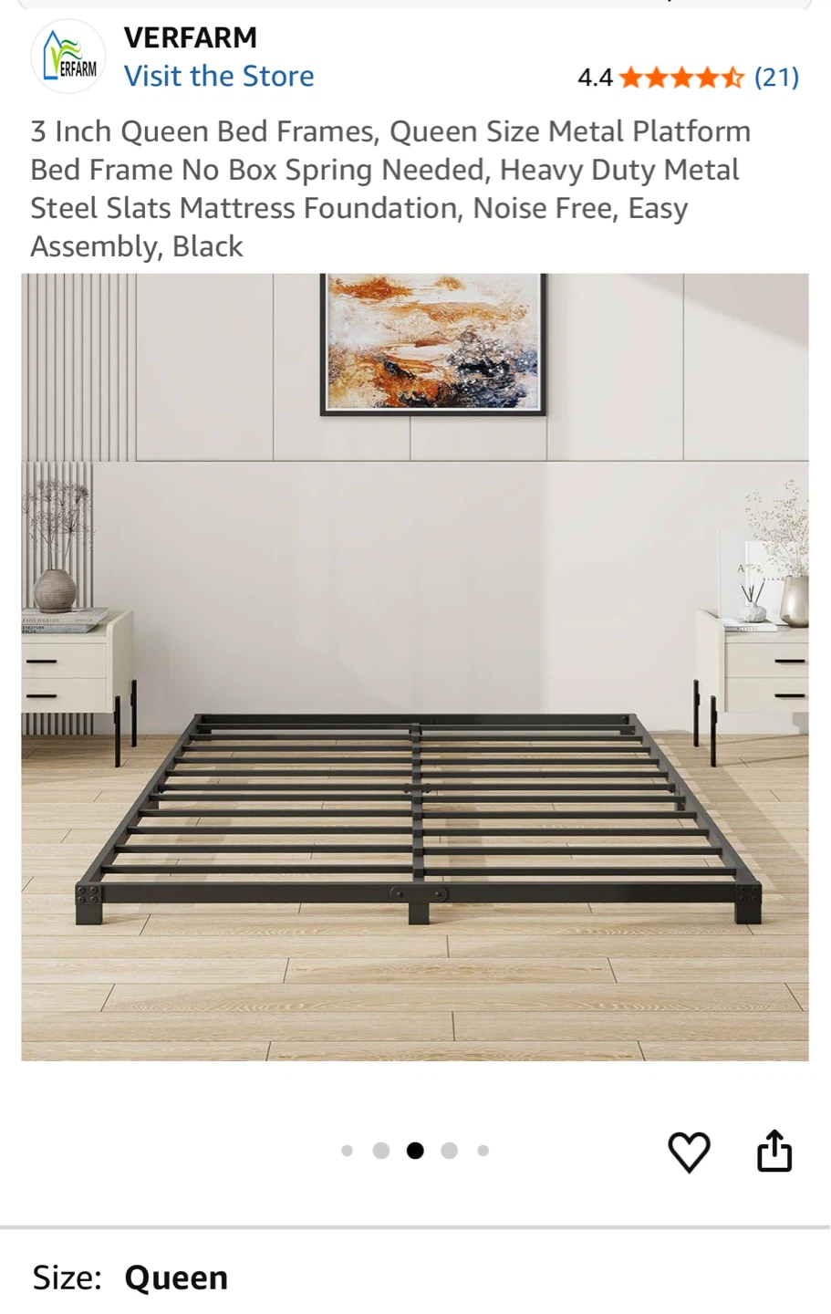 VERFARM Queen Size Metal Bed Frame - photo 5