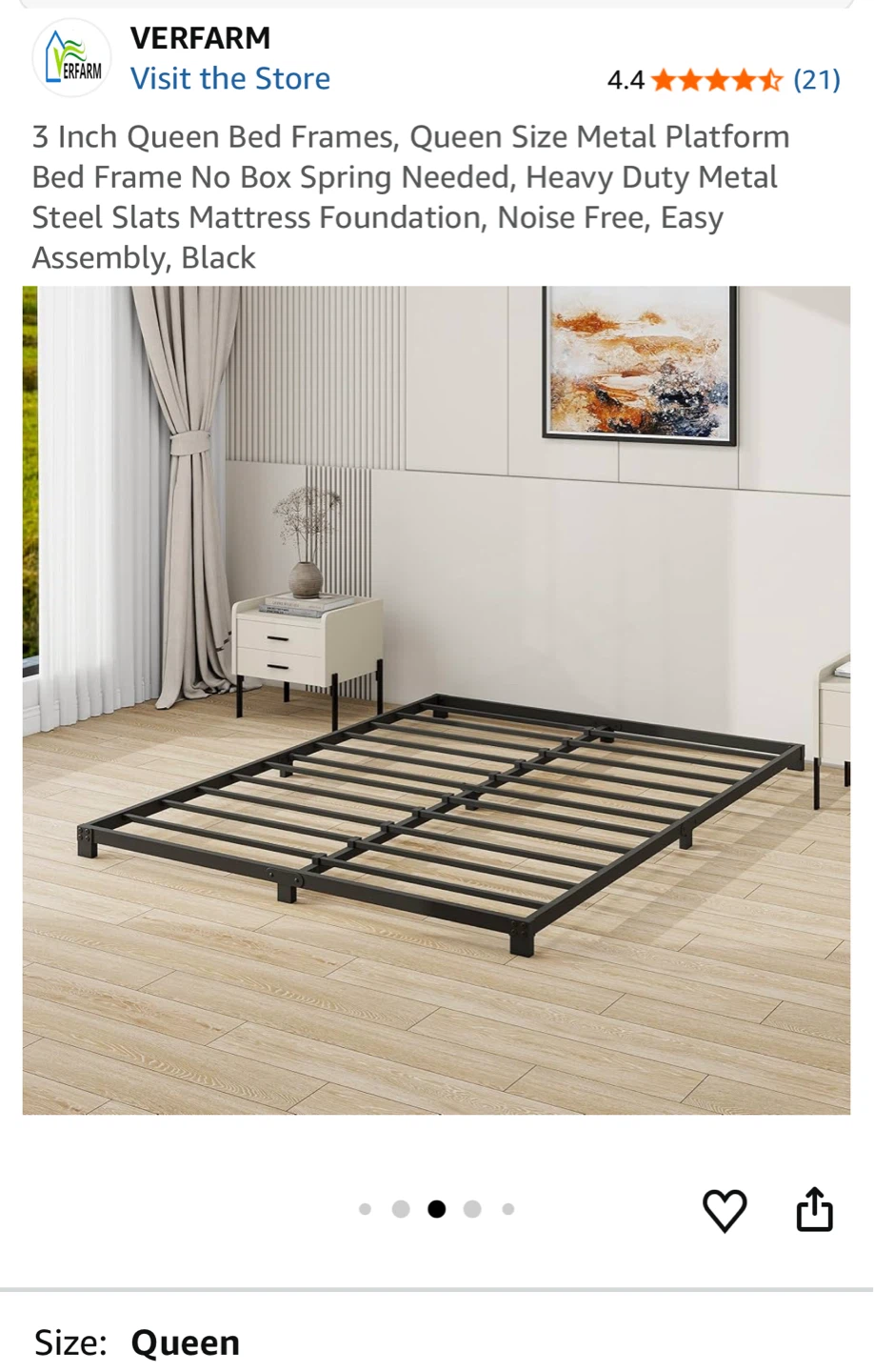 VERFARM Queen Size Metal Bed Frame - photo 4