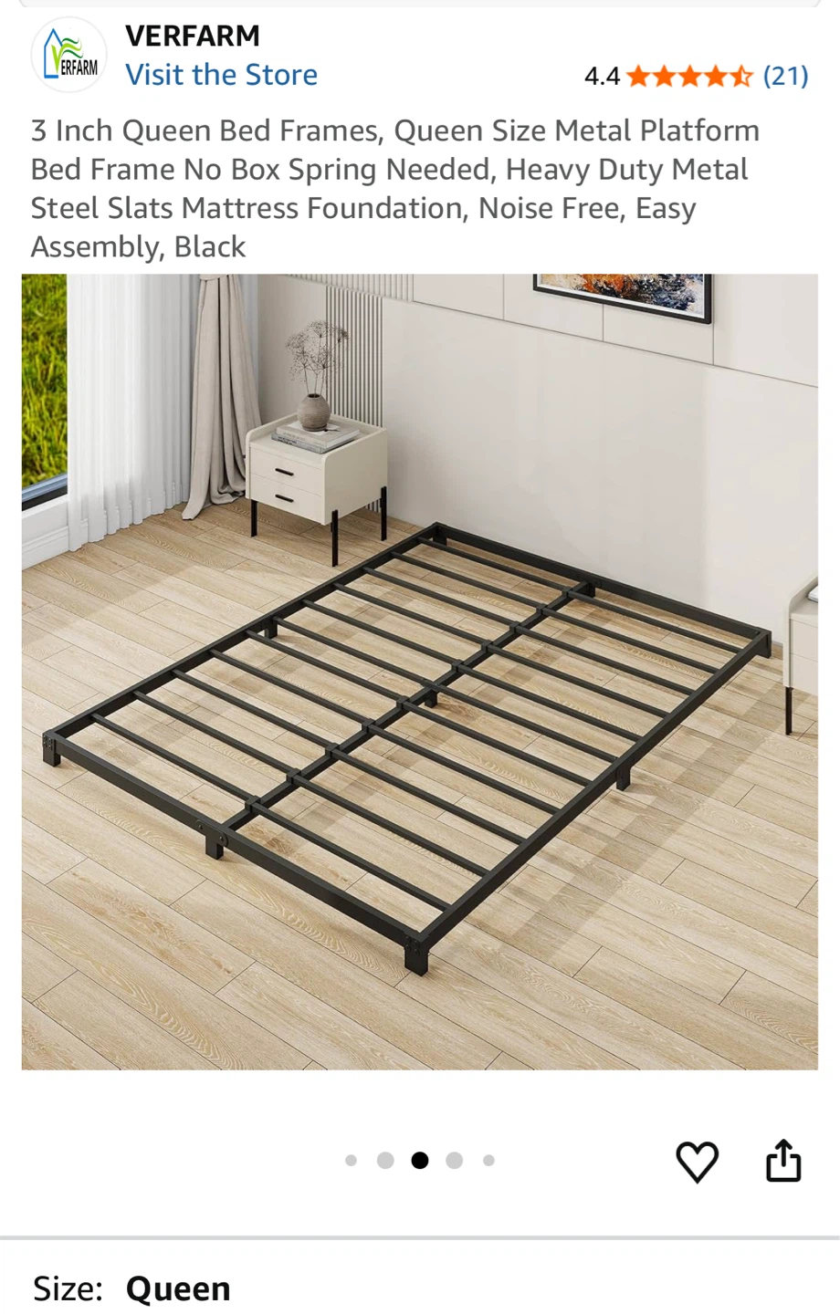 VERFARM Queen Size Metal Bed Frame - photo 3