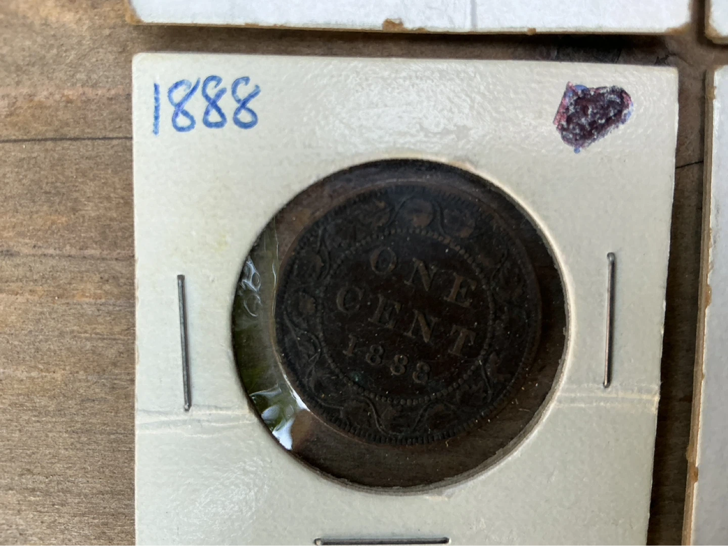 4 Antique Canadian One Cent Coins - 1859-1876-1888-1889 ! - photo 4