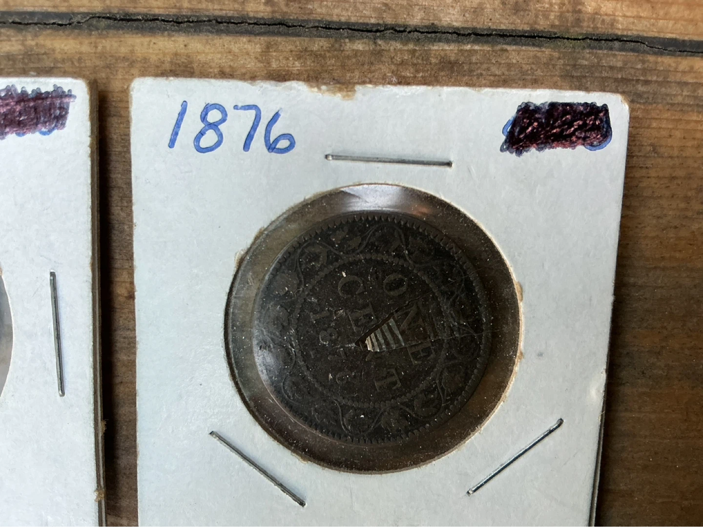 4 Antique Canadian One Cent Coins - 1859-1876-1888-1889 ! - photo 3
