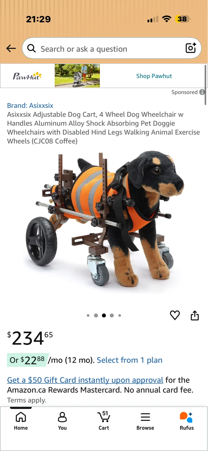 Adjustable Dog Wheelchair