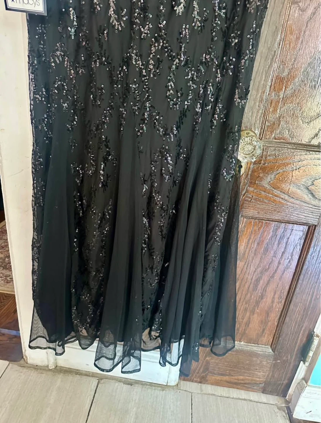R&M Richards Woman Black Sequin Lace Gown Size 20W - photo 5